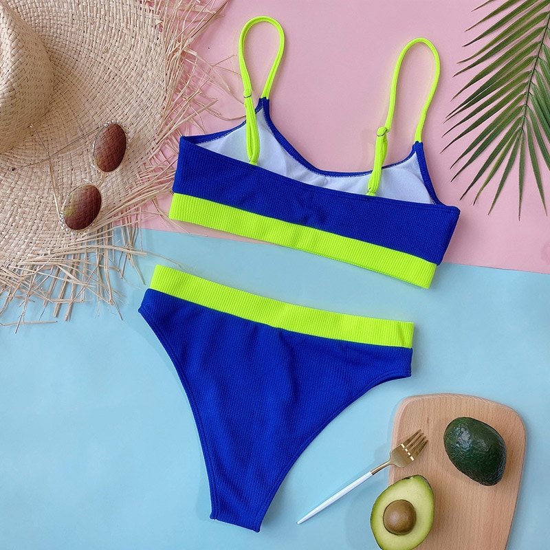 INGAGA High Waist Bikinis Swimsuits Women Push Up Swimwear Ribbed Strap Bathing Suit Biquini Brazilian Bikini 2021 New Beachwear INGAGA High Waist Bikinis Swimsuits Women Push Up Swimwear Ribbed Strap Bathing Suit Biquini Brazilian Bikini 2021 New Beachwear