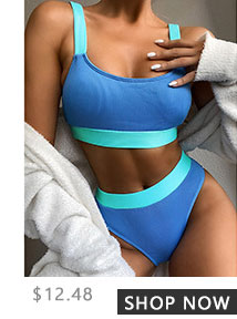 INGAGA High Waist Bikinis Swimsuits Women Push Up Swimwear Ribbed Strap Bathing Suit Biquini Brazilian Bikini 2021 New Beachwear