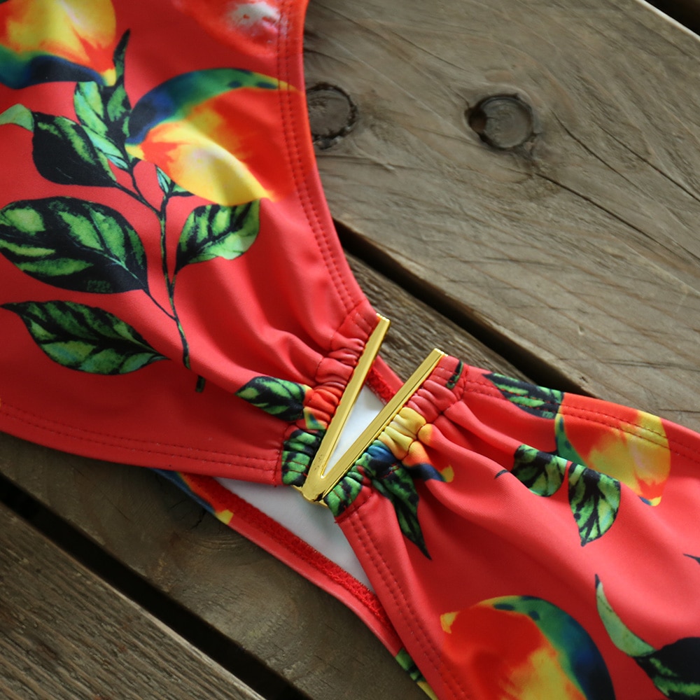 Two-Pieces Women Floral 2021 Push-Up Padded Bra Ruffles Bandage Bikini Set Swimsuit Swimwear Bathing Suit Beachwear Biquini