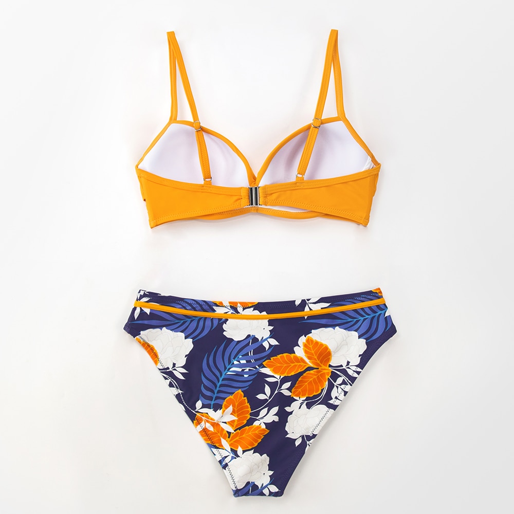 CUPSHE Push Up Floral Wrap Bikini Sets Women Sexy Thong Two Pieces Swimsuits 2021 New Girl Beach Bathing Suits Swimwear