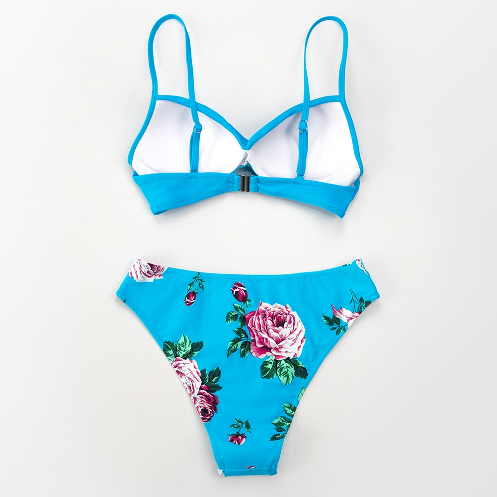 CUPSHE Push Up Floral Wrap Bikini Sets Women Sexy Thong Two Pieces Swimsuits 2021 New Girl Beach Bathing Suits Swimwear