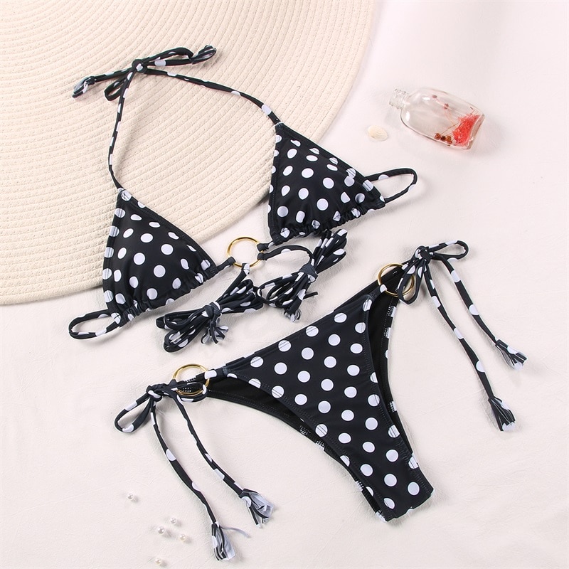 Zrtak Bikini Sexy Triangle Adjust Swimwear Women Bathing Suit Hollow Out Quality Pleated Swimsuit Female Double-Sided Bikini Set