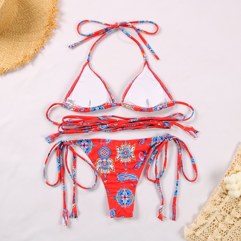 Zrtak Bikini Sexy Triangle Adjust Swimwear Women Bathing Suit Hollow Out Quality Pleated Swimsuit Female Double-Sided Bikini Set