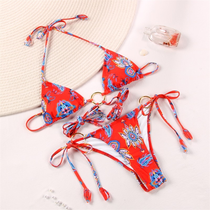 Zrtak Bikini Sexy Triangle Adjust Swimwear Women Bathing Suit Hollow Out Quality Pleated Swimsuit Female Double-Sided Bikini Set