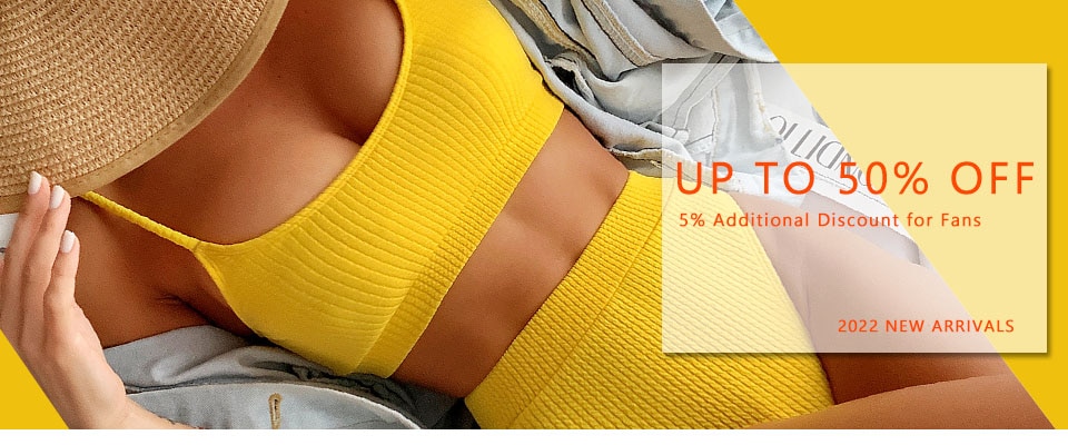 INGAGA High Waist Bikinis 2021 Swimsuits Bandeau Swimwear Women Splicing Biquini Beachwear Sports Ribbed Bathing Suits New