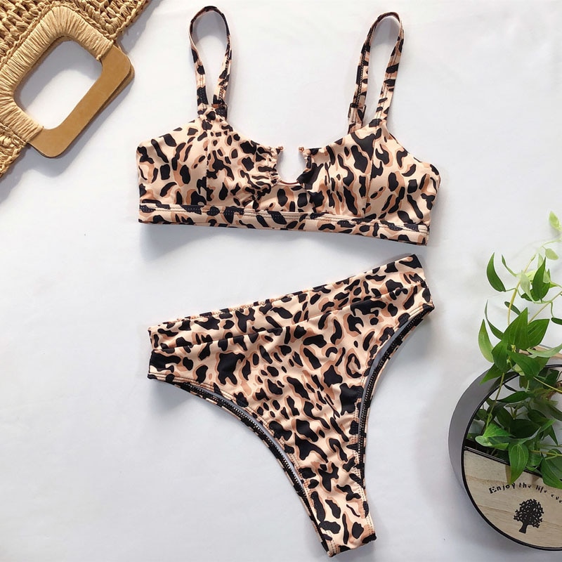 2021 Sexy Women High Waist Bikini Swimsuit Swimwear Female Bandeau Thong Brazilian Biquini Bikini Set Bathing Suit Bather