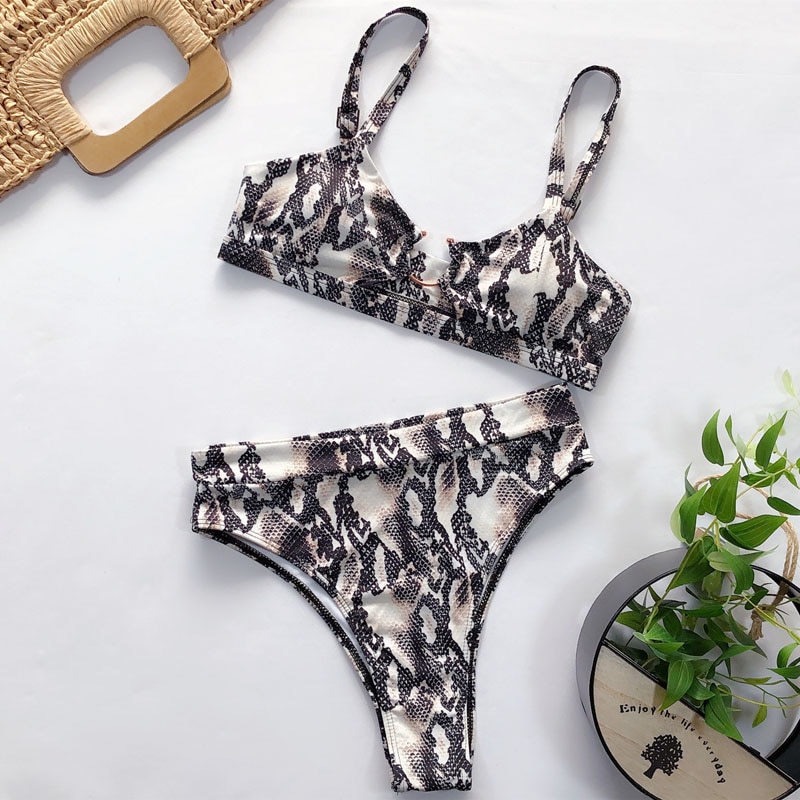 2021 Sexy Women High Waist Bikini Swimsuit Swimwear Female Bandeau Thong Brazilian Biquini Bikini Set Bathing Suit Bather