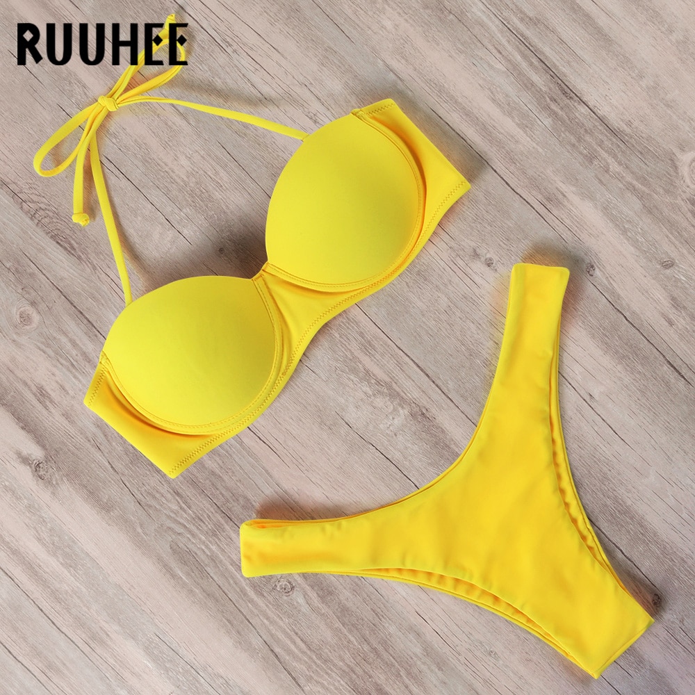 RUUHEE Bikini Swimwear Women Swimsuit 2021 Leopard Brazilian Bikini Set Push Up Bathing Suit Female Summer Beach Wear Biquini