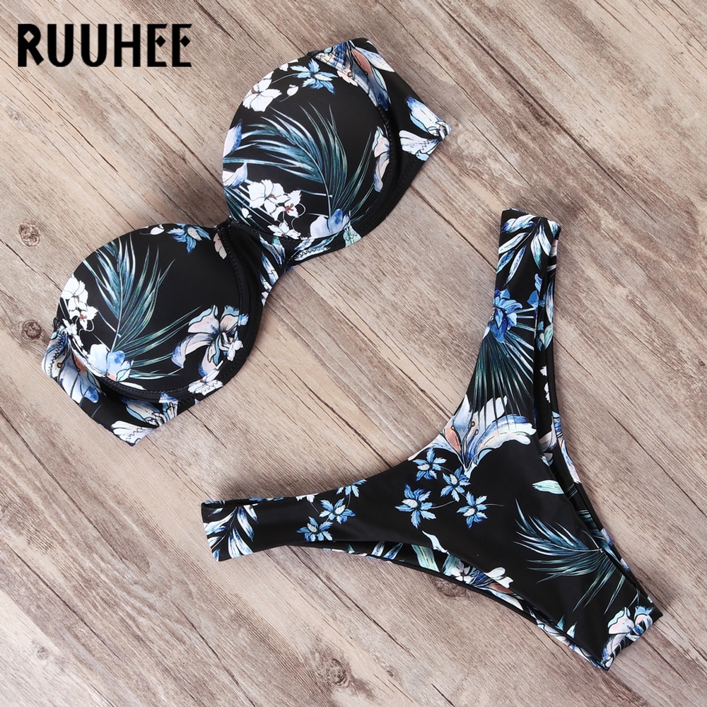 RUUHEE Bikini Swimwear Women Swimsuit 2021 Leopard Brazilian Bikini Set Push Up Bathing Suit Female Summer Beach Wear Biquini