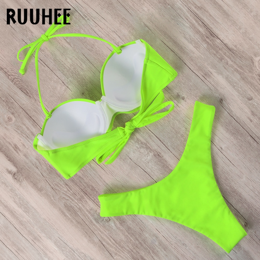 RUUHEE Bikini Swimwear Women Swimsuit 2021 Leopard Brazilian Bikini Set Push Up Bathing Suit Female Summer Beach Wear Biquini