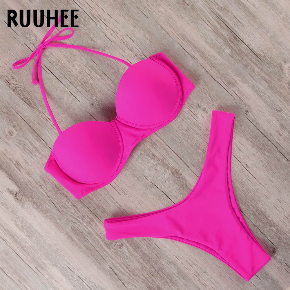 RUUHEE Bikini Swimwear Women Swimsuit 2021 Leopard Brazilian Bikini Set Push Up Bathing Suit Female Summer Beach Wear Biquini