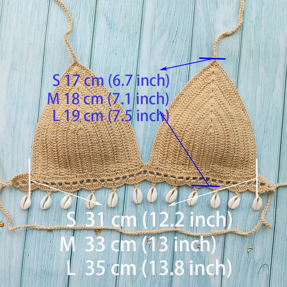 3pcs Bikini Set Woman Crochet Shell Tassel Bikini Top And Seashell Ankle Chain Sexy Beach Skirt Lace See Through Slim Mini Skirt