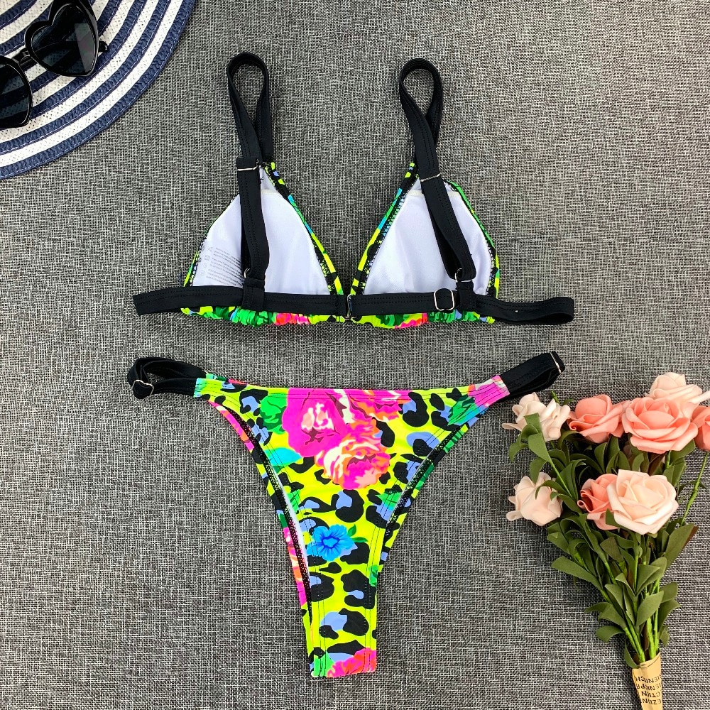 Sexy Bikini New 2021 Print Floral Women Swimwear Female Bikini Set Brazilian Biquini Swimming Beachwear for Bathing Suit