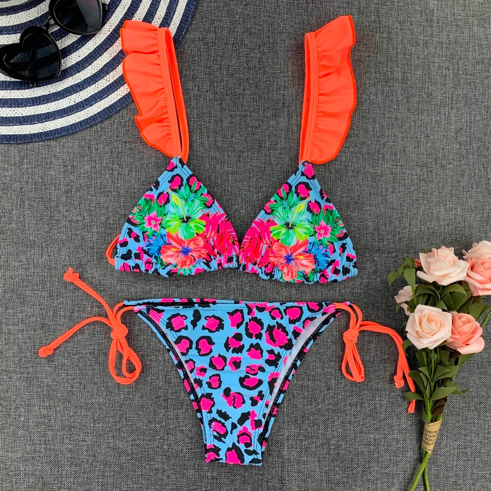 Sexy Bikini New 2021 Print Floral Women Swimwear Female Bikini Set Brazilian Biquini Swimming Beachwear for Bathing Suit