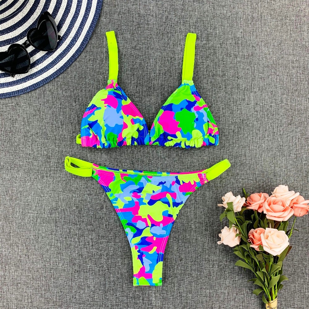 Sexy Bikini New 2021 Print Floral Women Swimwear Female Bikini Set Brazilian Biquini Swimming Beachwear for Bathing Suit