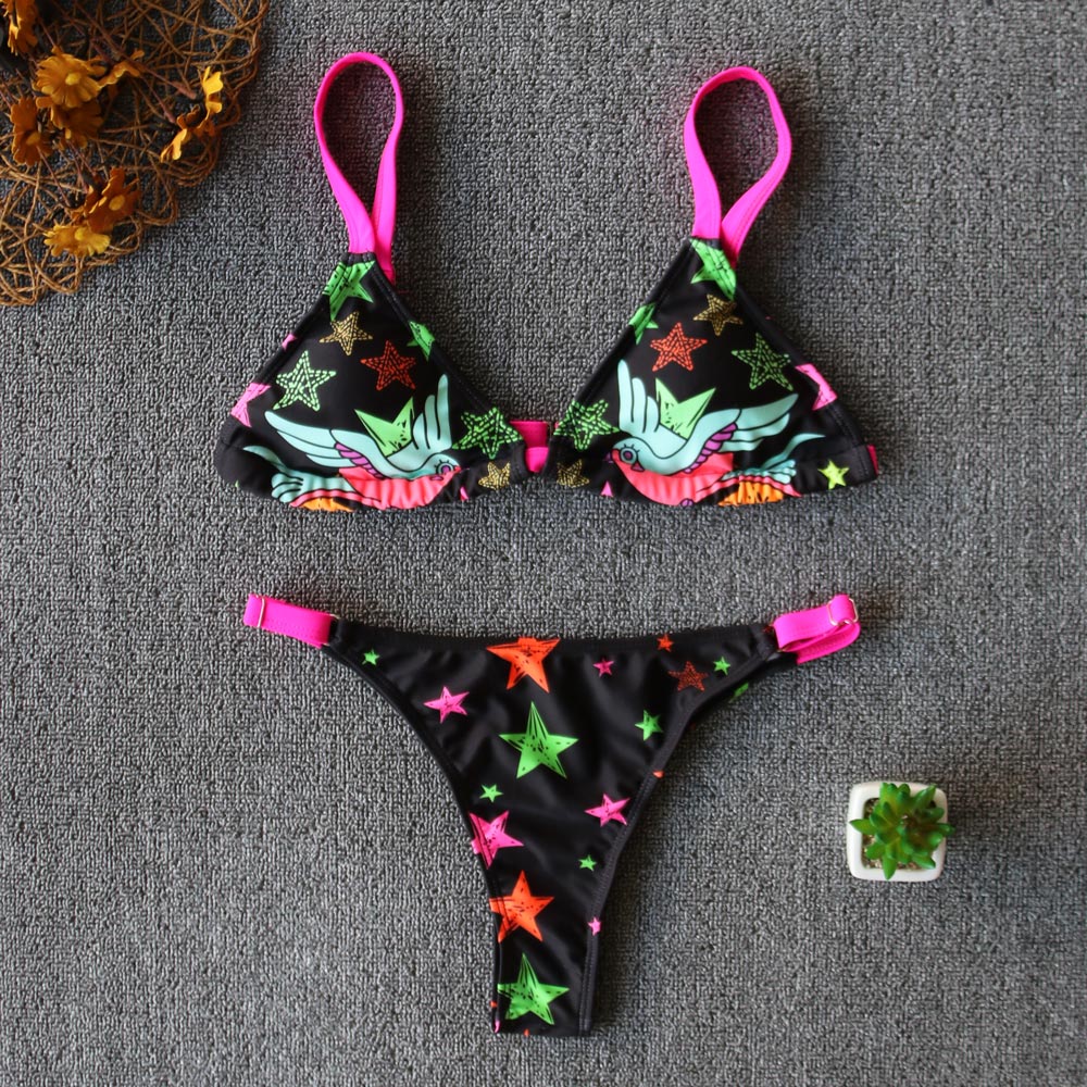 Sexy Bikini New 2021 Print Floral Women Swimwear Female Bikini Set Brazilian Biquini Swimming Beachwear for Bathing Suit