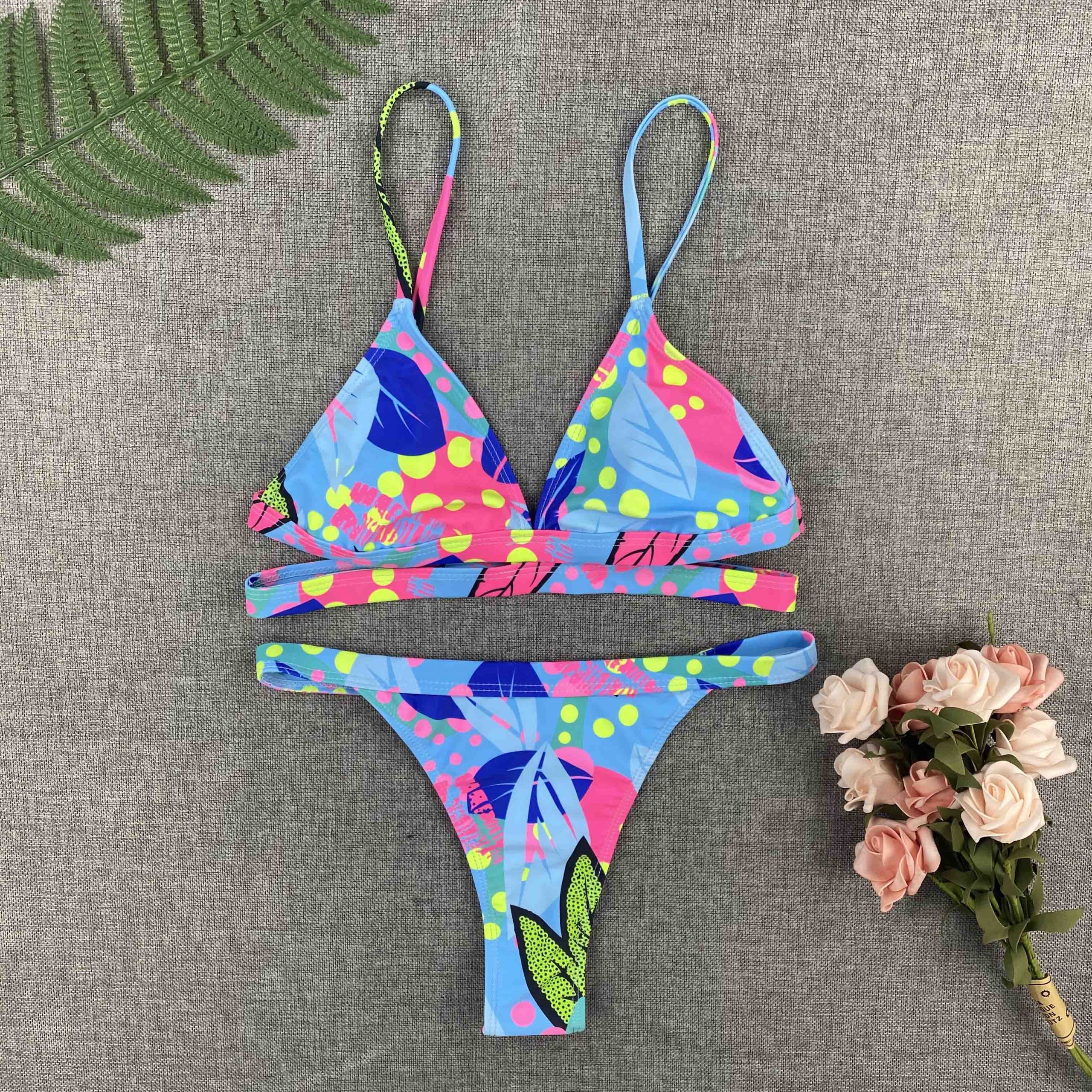 Sexy Bikini New 2021 Print Floral Women Swimwear Female Bikini Set Brazilian Biquini Swimming Beachwear for Bathing Suit