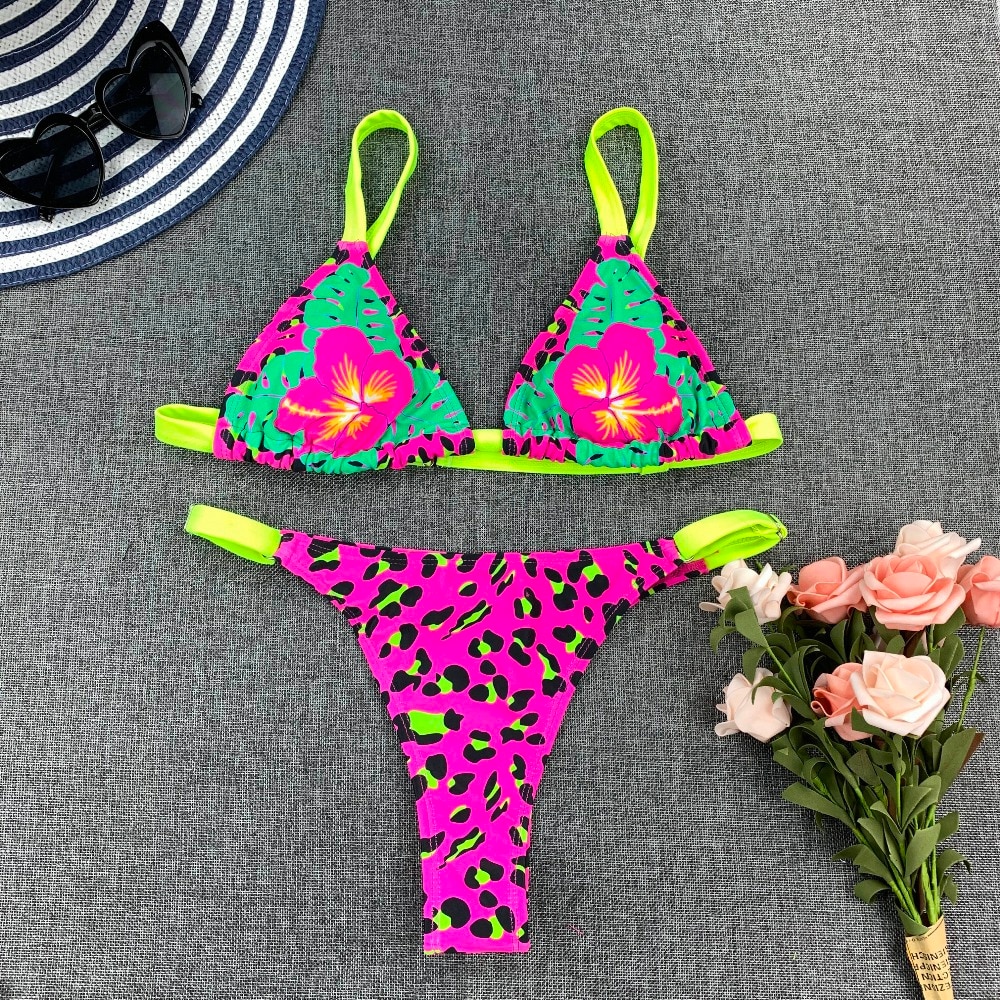 Sexy Bikini New 2021 Print Floral Women Swimwear Female Bikini Set Brazilian Biquini Swimming Beachwear for Bathing Suit