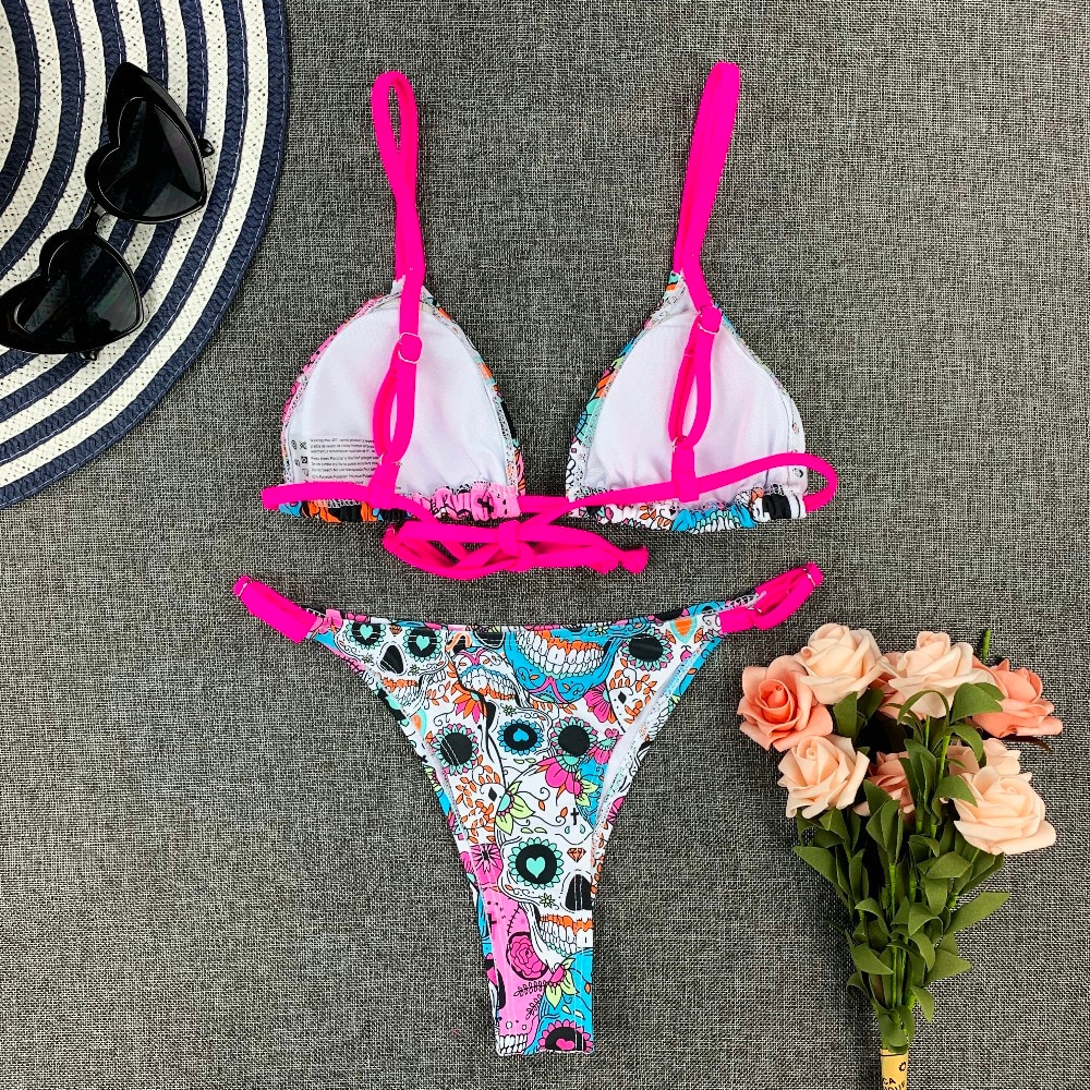 Sexy Bikini New 2021 Print Floral Women Swimwear Female Bikini Set Brazilian Biquini Swimming Beachwear for Bathing Suit