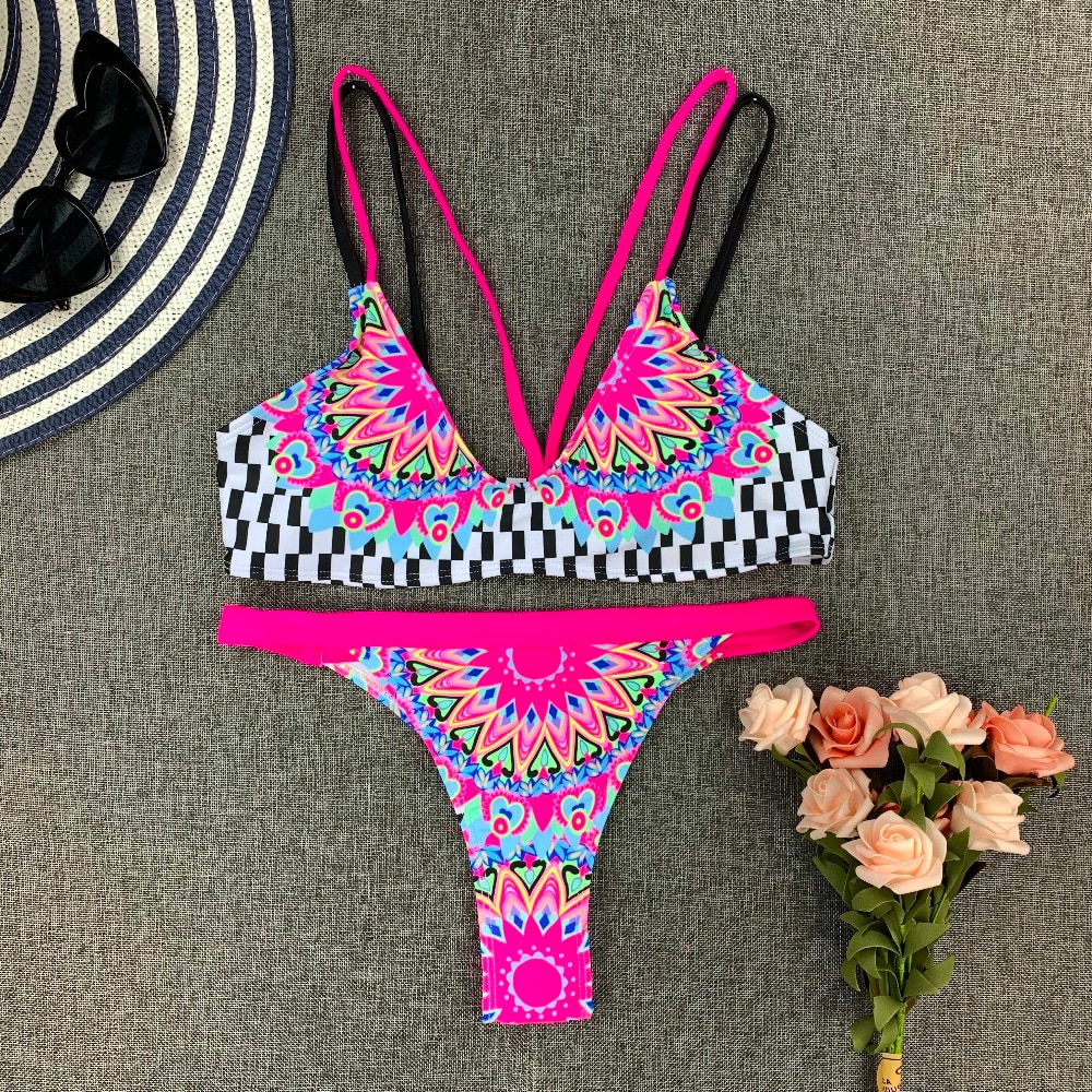 Sexy Bikini New 2021 Print Floral Women Swimwear Female Bikini Set Brazilian Biquini Swimming Beachwear for Bathing Suit