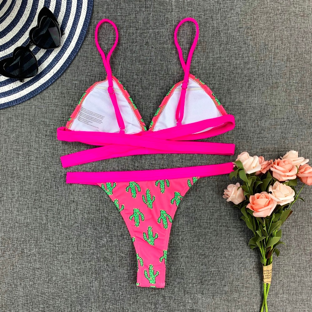 Sexy Bikini New 2021 Print Floral Women Swimwear Female Bikini Set Brazilian Biquini Swimming Beachwear for Bathing Suit