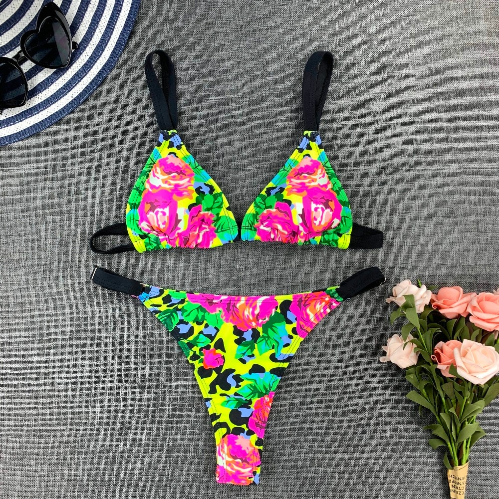 Sexy Bikini New 2021 Print Floral Women Swimwear Female Bikini Set Brazilian Biquini Swimming Beachwear for Bathing Suit