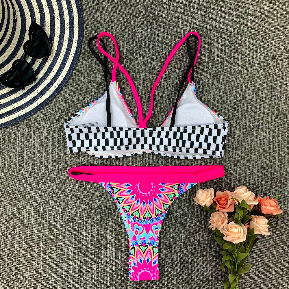 Sexy Bikini New 2021 Print Floral Women Swimwear Female Bikini Set Brazilian Biquini Swimming Beachwear for Bathing Suit