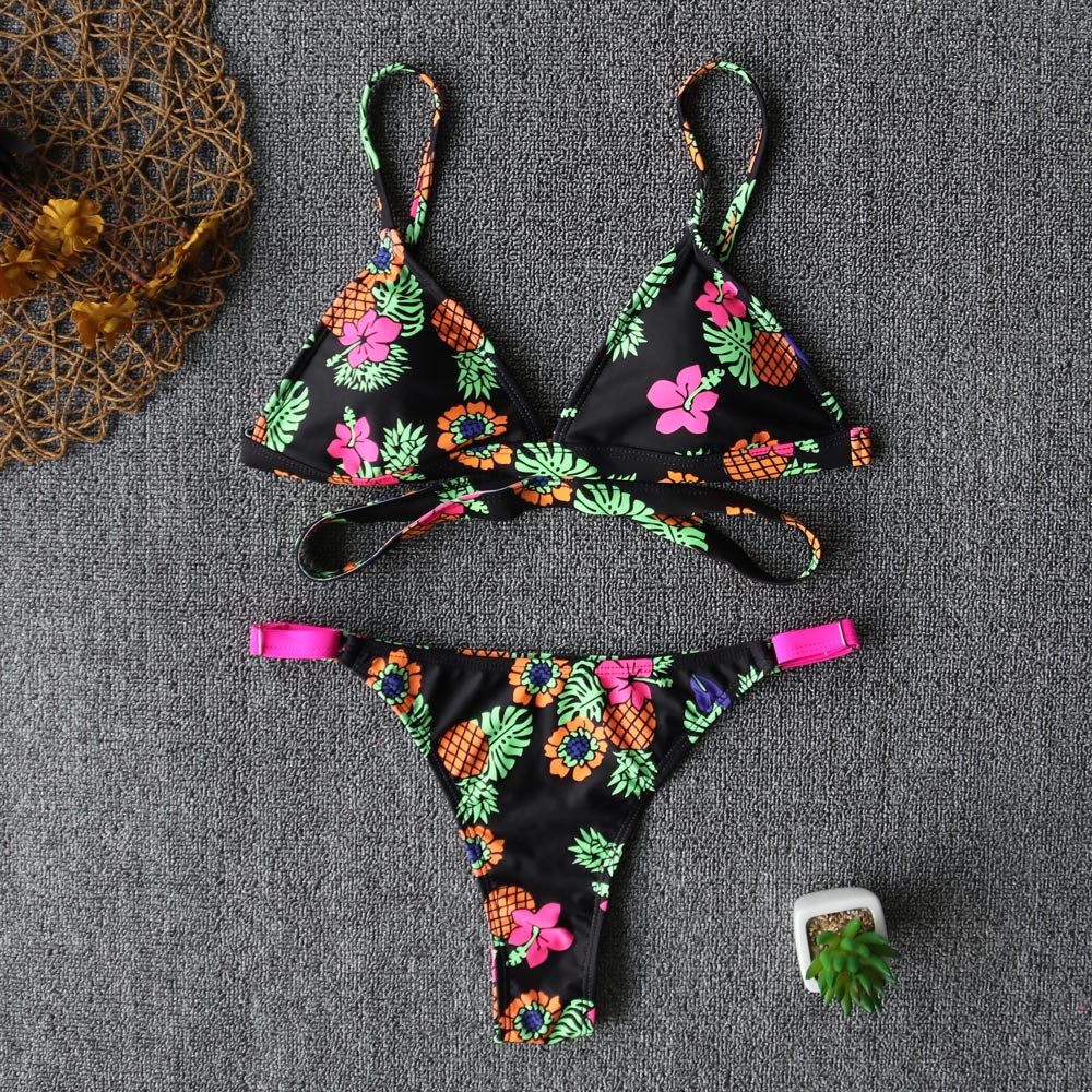 Sexy Bikini New 2021 Print Floral Women Swimwear Female Bikini Set Brazilian Biquini Swimming Beachwear for Bathing Suit