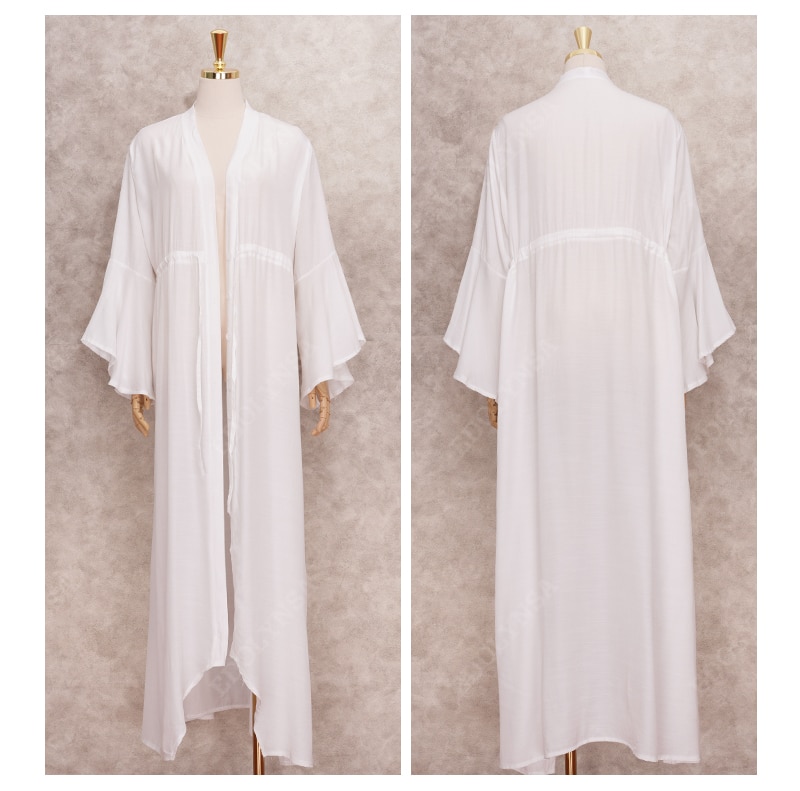 Sexy Bikini Cover-ups Long White Tunic Casual Summer Beach Dress Elegant Women Plus Size Beach Wear Swim Suit Cover Up Q1208