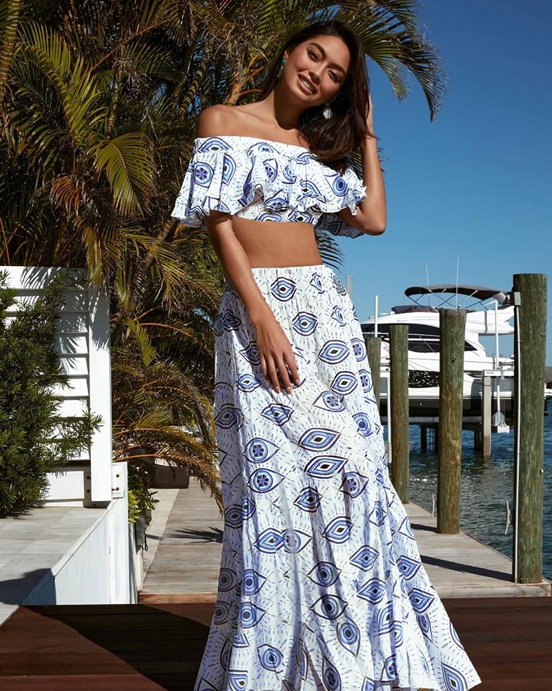 2021 Backless Tunic Beach Dress Bikini Long Dress Print Swimwear Women Cover Up Swimsuit Beachwear Pareo Saida de Praia