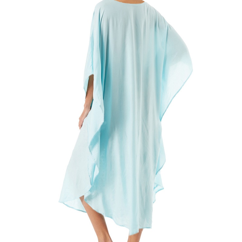 Plus Size Kaftan Tunic Beach Dress Swim Wear Bathing Suit Cover Up Women Summer Beachwear pareos Robe de plage sarongs