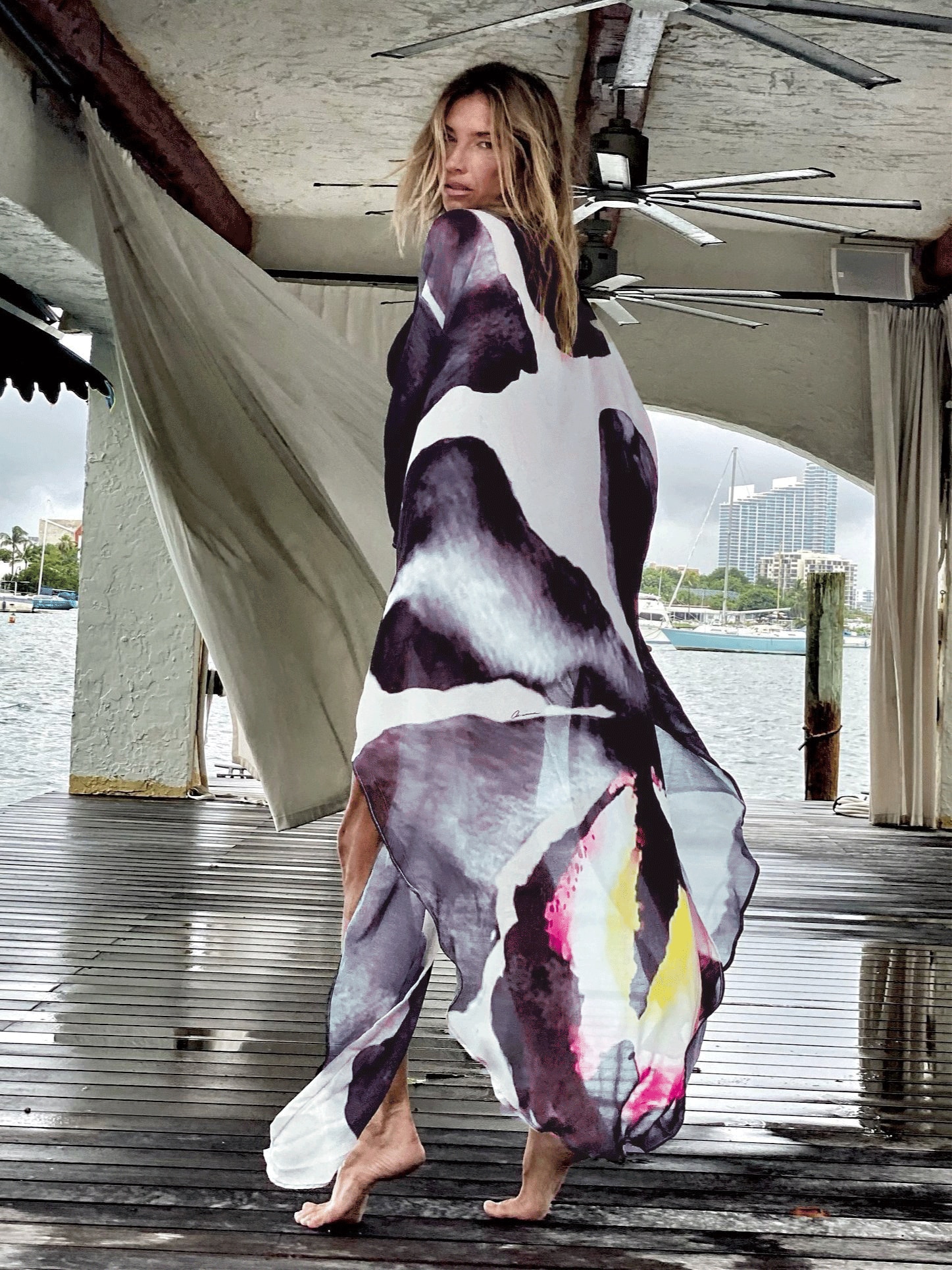 2021 Boho Sexy Striped Chiffon Bathing Suit Cover-ups Plus Size Beach Wear Kimono Dress For Women Summer Swimsuit Cover Up A790
