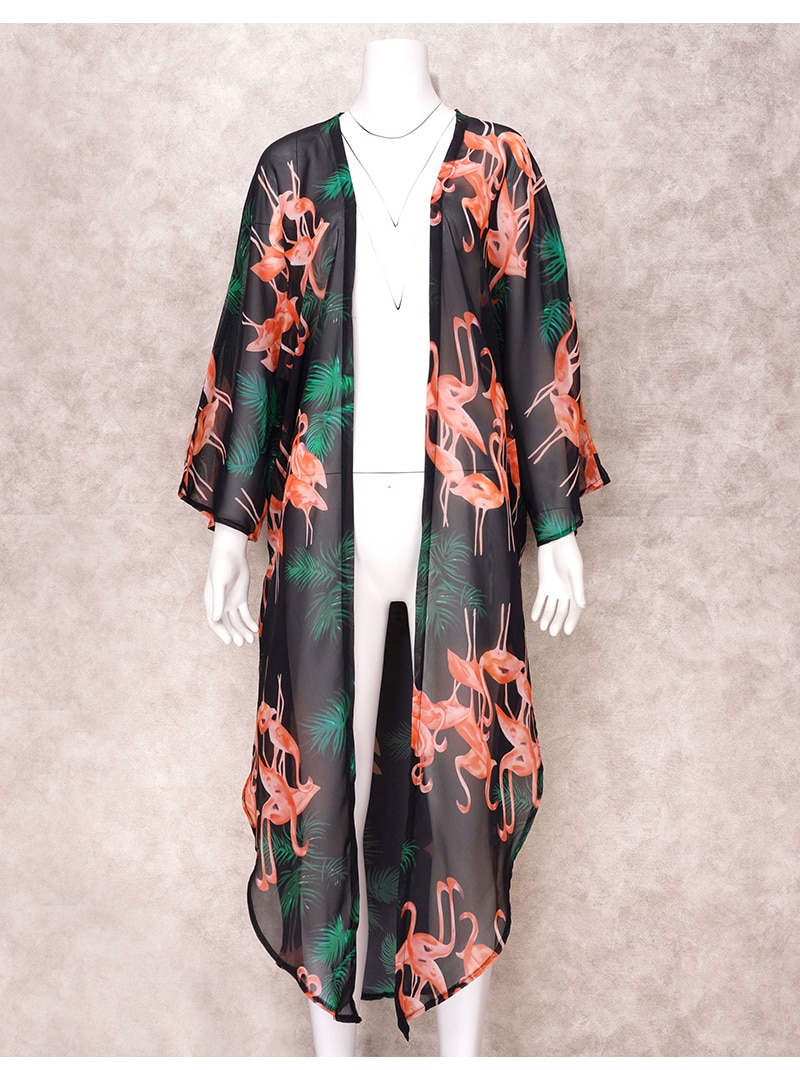 2021 Boho Sexy Striped Chiffon Bathing Suit Cover-ups Plus Size Beach Wear Kimono Dress For Women Summer Swimsuit Cover Up A790