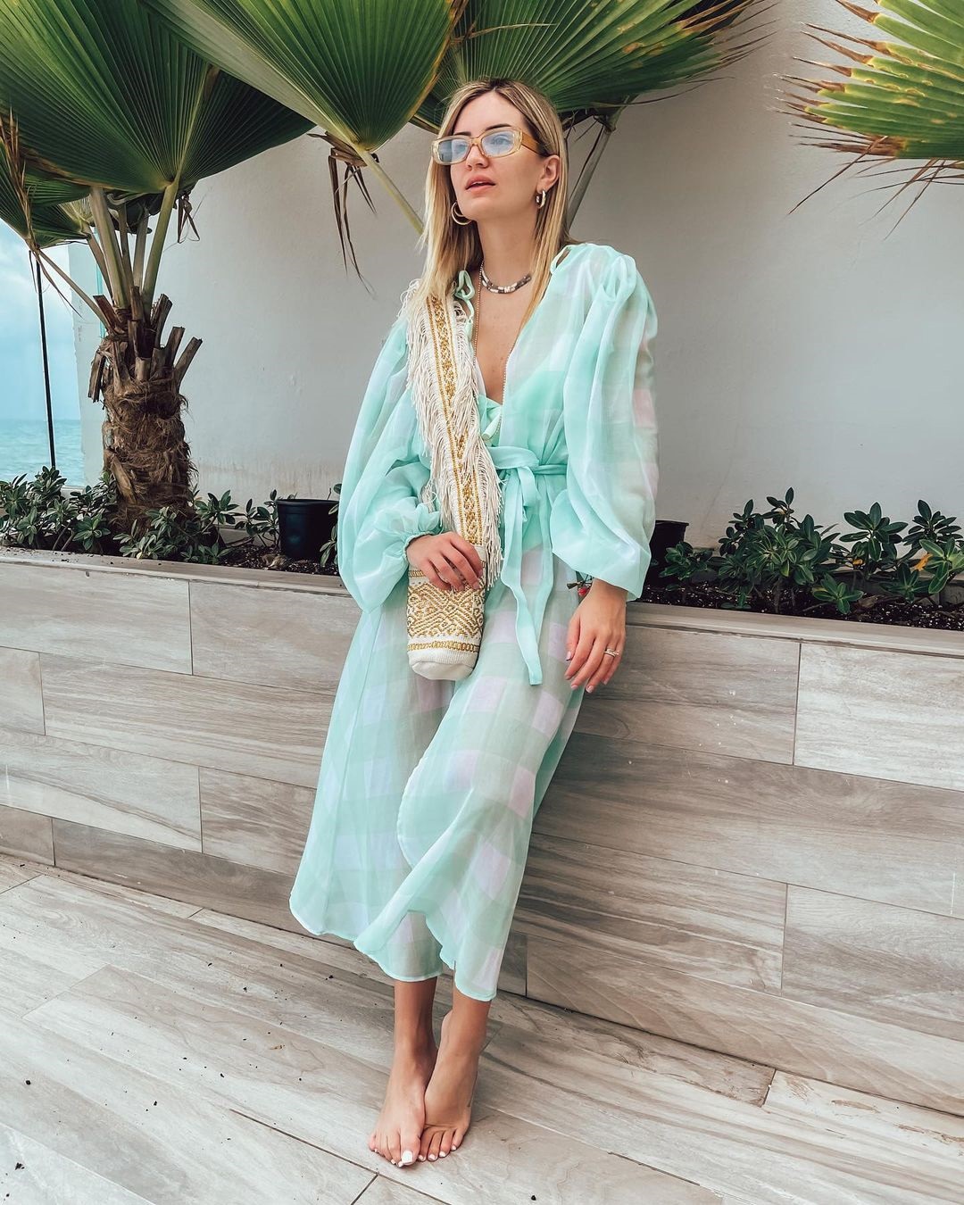 2021 Women Swimsuit Cover Up Sleeve Kaftan Beach Tunic Dress Robe De Plage Solid White Cotton Pareo  High Collar Beachwear