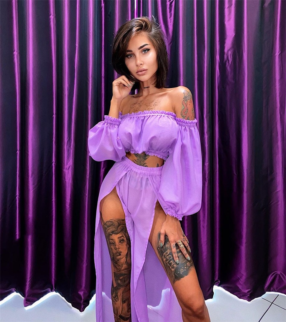 2021 Bikini Beach Cover Up Swimsuit Two Piece Dress Swimwear Women Summer Ladies Bathing Suit Solid Wear Tunic