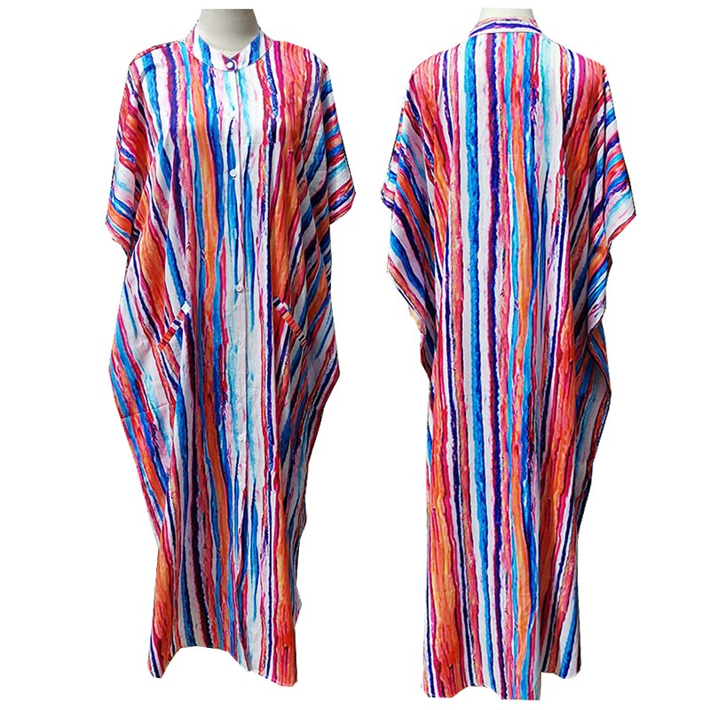 Cover-ups 2021 Kaftan Beach Print SnakeSkin Swimsuit cover up Kimono Plage Beach Robe Femme Long Dress Sarong Dress Beachwear