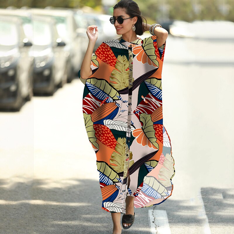 Cover-ups 2021 Kaftan Beach Print SnakeSkin Swimsuit cover up Kimono Plage Beach Robe Femme Long Dress Sarong Dress Beachwear