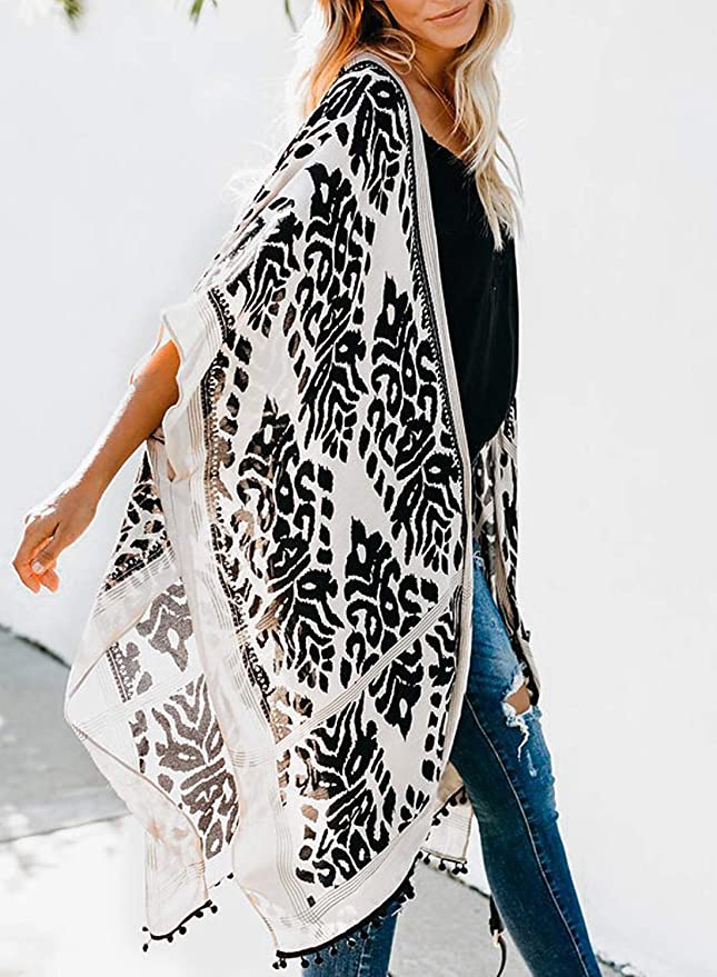 2021 Bohemian Printed V-neck Half Sleeve Plus Size Beach Wear Kimono Cardigan Tunic Women Tops and Blouses Shirts A367