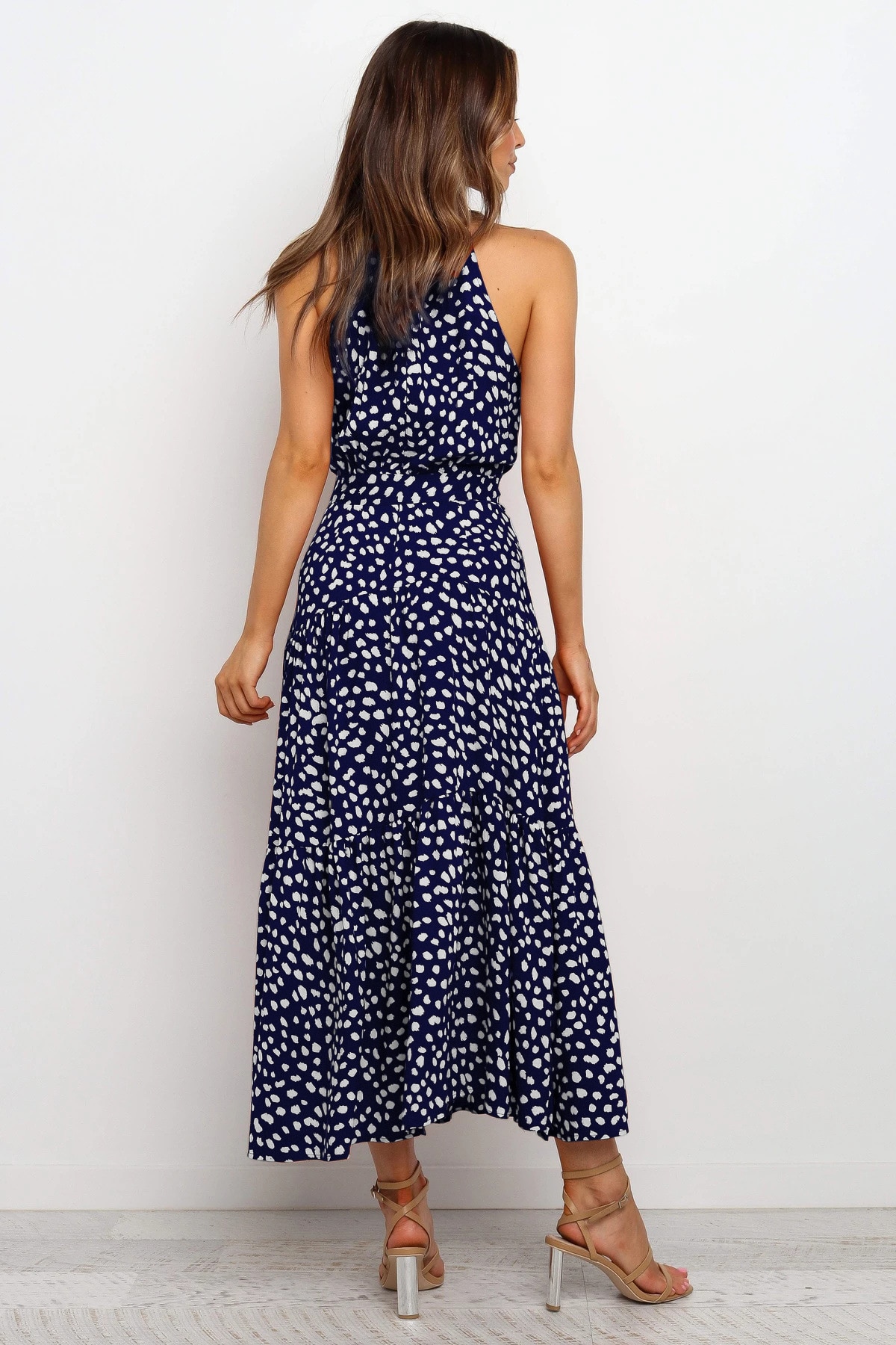 Women's Polka Dot Halter Dress