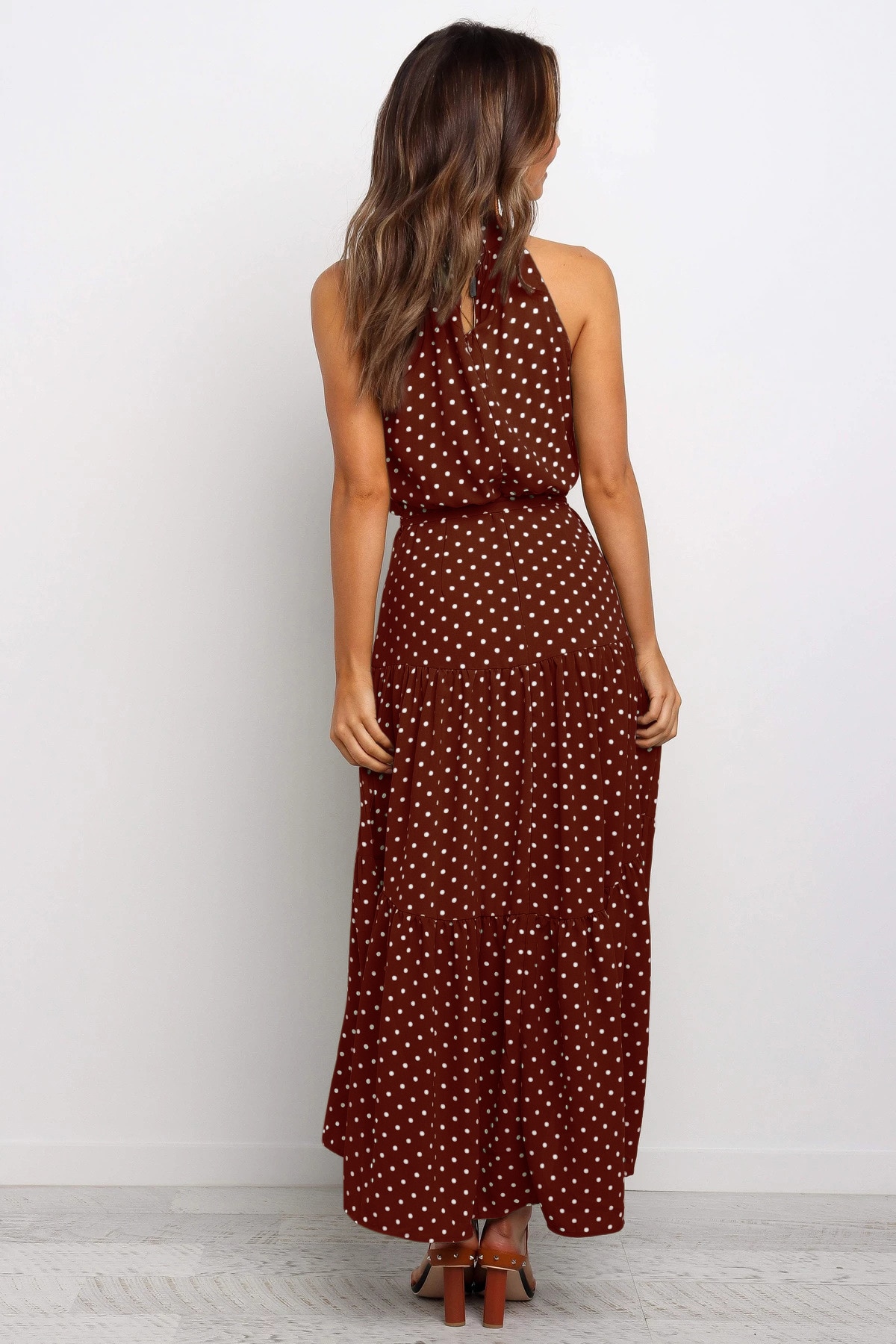 Women's Polka Dot Halter Dress