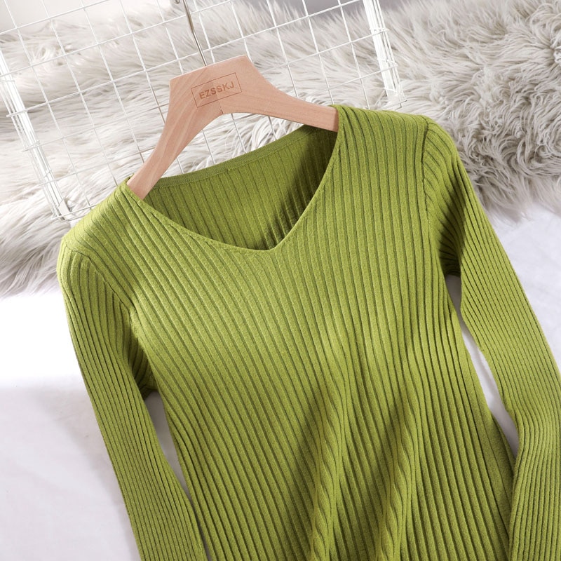 Women's V-Neck Basic Sweater