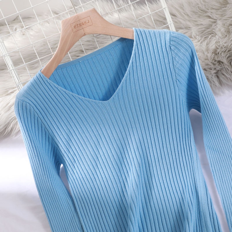 Women's V-Neck Basic Sweater