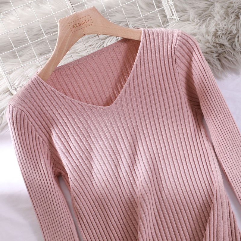 Women's V-Neck Basic Sweater