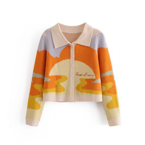 Women's Colorful Sunset Sweater - Image 6