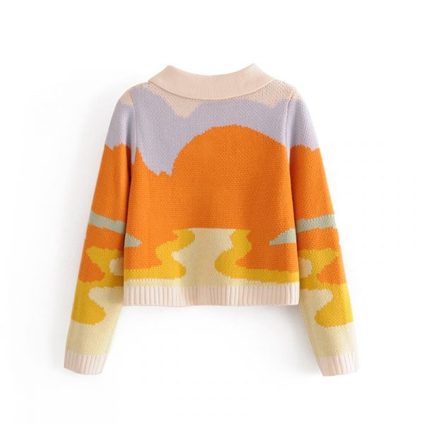 Women's Colorful Sunset Sweater - Image 7