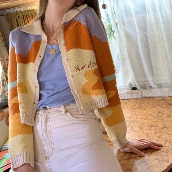 Women's Colorful Sunset Sweater - Image 5